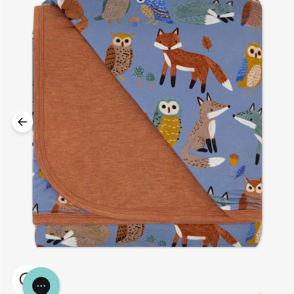 Little Sleepies Blue and Brown Animal Print Blanket